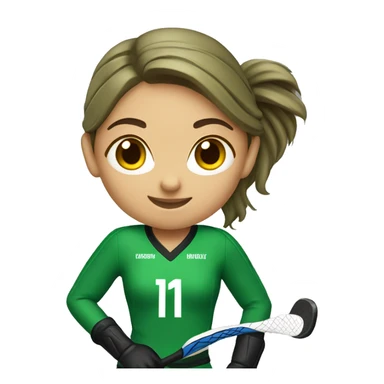 field hockey girl with green jersey  sticker