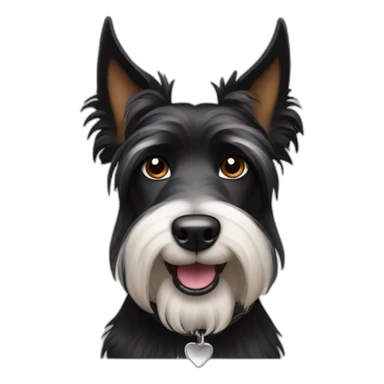 black long haired terrier with pointy ears sticker