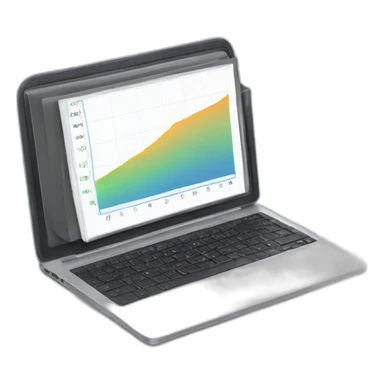 Laptop screen with metrics sticker