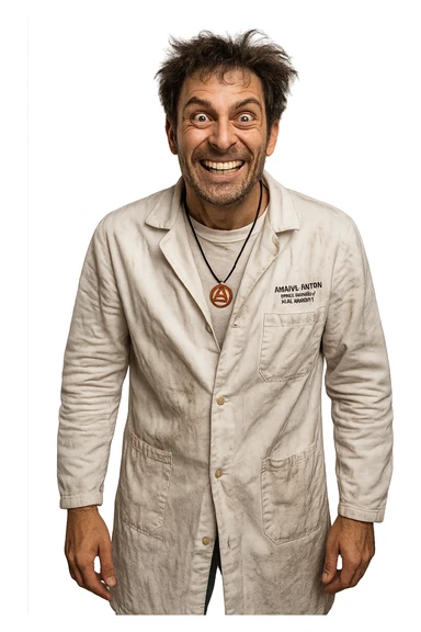 Uomo visto come un folle immagine realistiche sticker