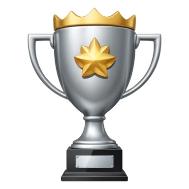 silver award trophy, front view, no text sticker