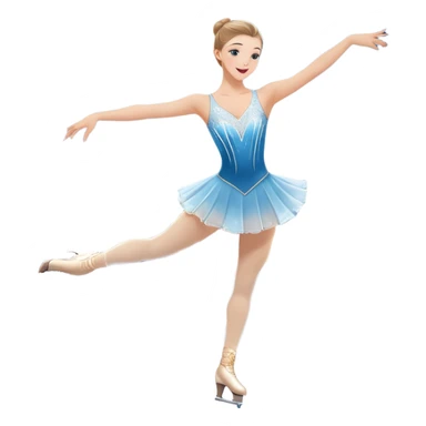 An icon featuring a graceful figure skater performing a spin on the ice. The background includes a grand ice rink palace with shining spotlights and cheering spectators in the stands. Transparent background highlights the elegance and artistry of figure skating sticker