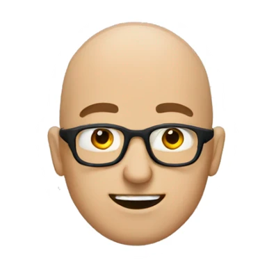 Bald man with glasses bald man with glasses without eye Brown  sticker