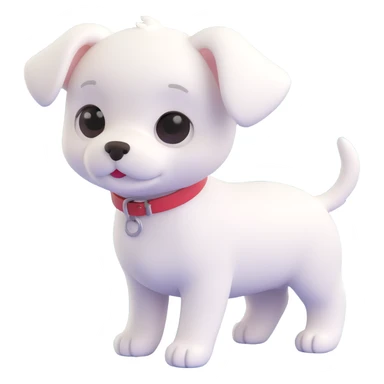 white cute puppy sticker