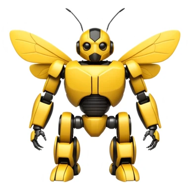 textCute yet badass robotic bumblebee in classic Bumblebee Transformers G1 style, anthropomorphic mech insect, sticker
