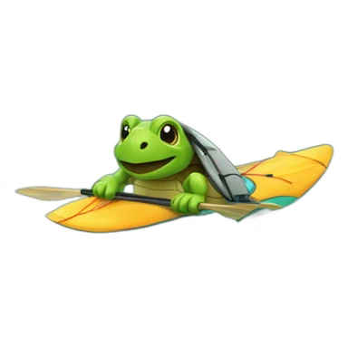 Tortue qui fait du kayak sticker