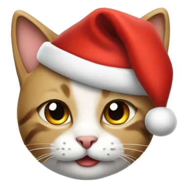 Cute cat with a Santa hat sticker