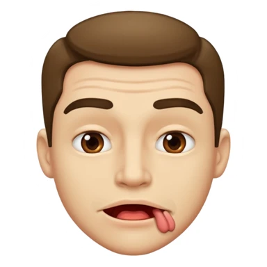 Man biting his lower lip sticker