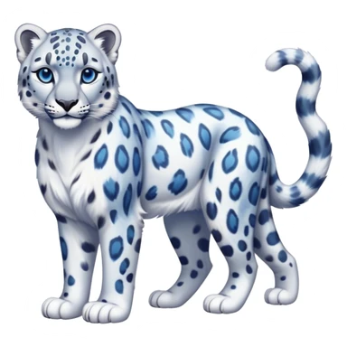 Colorful vibrant ethereal fantasy-snow-leopard, full-body sticker