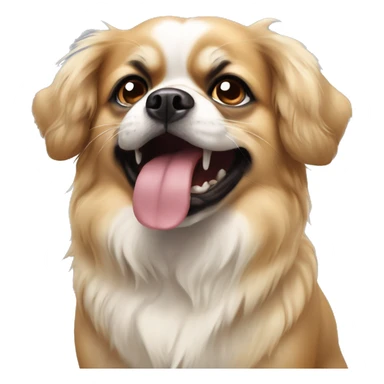 Tan Tibetan spaniel with underbite sticker