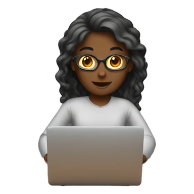 Girl working on red laptop sticker