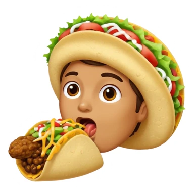 Licking a taco sticker