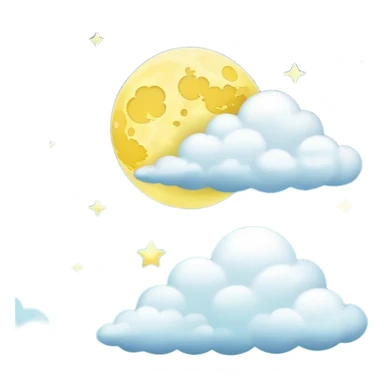 Yellow Moonlight and mini clouds left and right side with beautiful finish  sticker