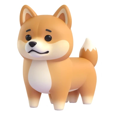 shiba inu standing, sad sticker