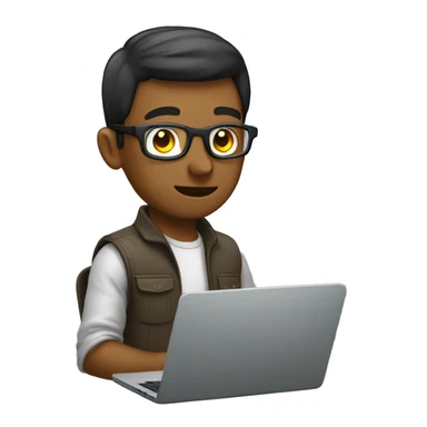 Programmer use laptop with code sticker