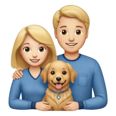 couple and their pet dog sticker