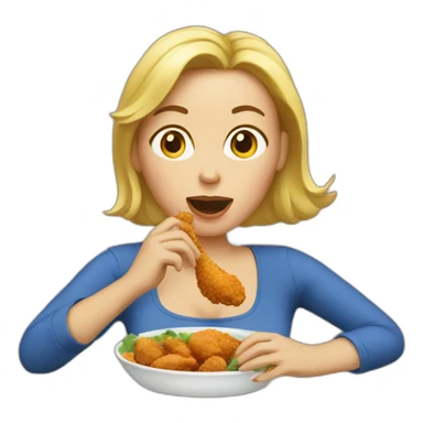 white women eating chicken sticker