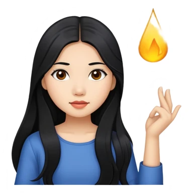 Filipina girl with long black hair sticker