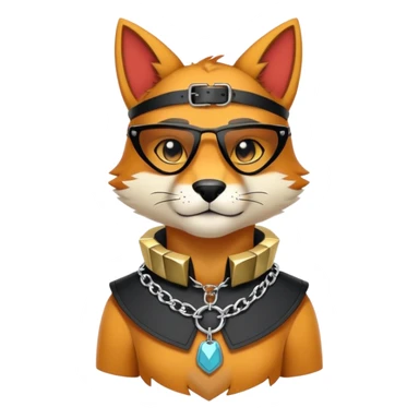 Anthro Edgy Cute Cool Badass Fursona Collar  sticker