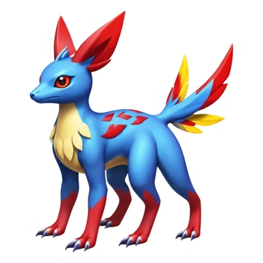  Cute Shiny Exotic Colorful Guilmon-Latias-Koraidon-Umbreon-Fakémon-hybrid-creature (full body)  sticker