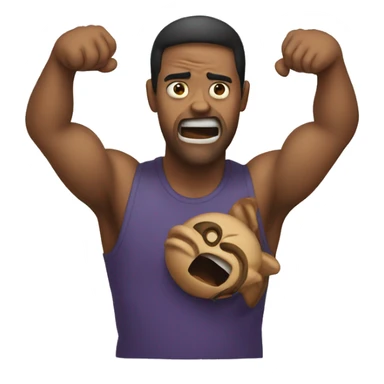 Emoji strangling other emoji sticker