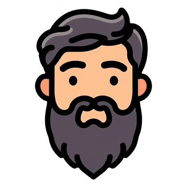 A friendly man with a beard and traditional South Asian appearance sticker