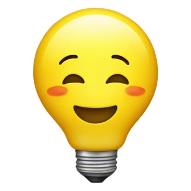 A yellow bulb feeling happy  sticker