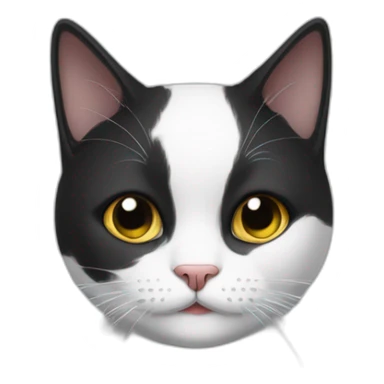 black and white cat with chin beard sticker