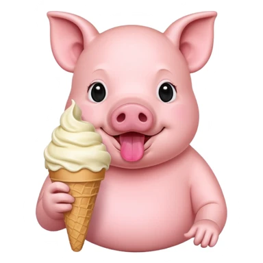 pig with ice cream sticker