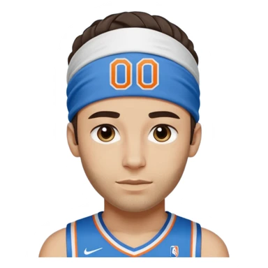 Shai Gilgous alexanderd wearing his okc blue jersey with number two with his blue headband on sticker