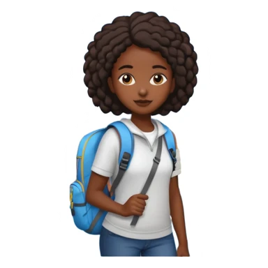 City Backpack Student black girl sticker