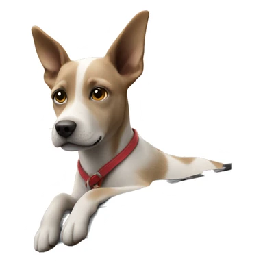 A dog on top of a house ￼ sticker