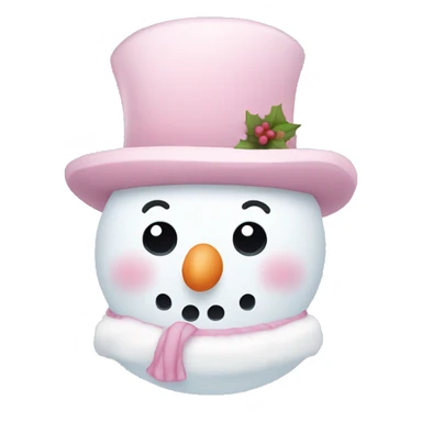 Cute white and light pink snowman sticker