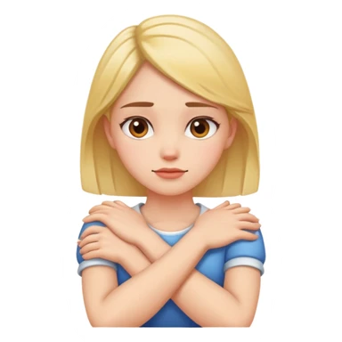 Arms crossed holding neck girl sticker