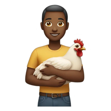 African american holding chicken sticker