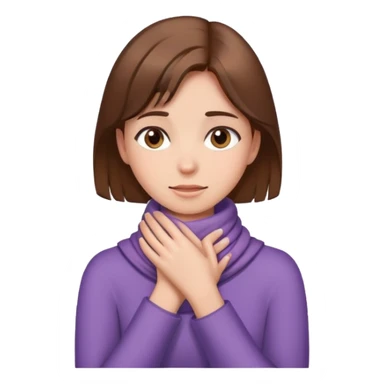  A girl with brown hair has Hands wrapped around neck sticker