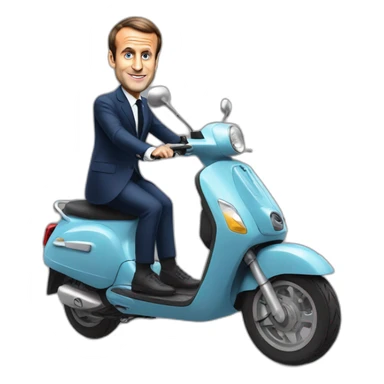 Emmanuel Macron on a scooter sticker