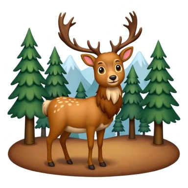 Ein Re das in einem Wald ist und es Schneit sticker