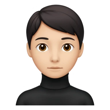 generate an ios genmoji of a black turtleneck sticker