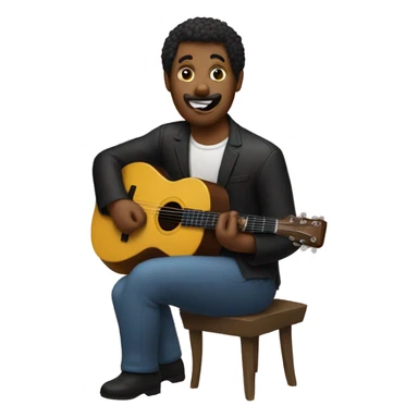 boh playing guitar sticker