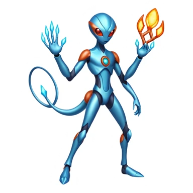 Metallic Incandescent Handsome Deoxys-Stitch-hybrid  (full body) sticker