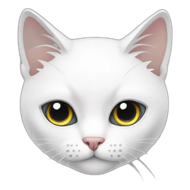 white cat as bandit sticker