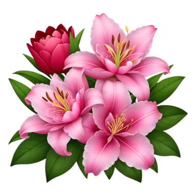 Pinke Lilien und rote Pfingstrosen sticker
