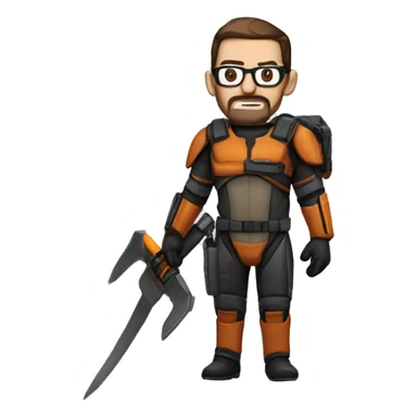 Gordon Freeman With Crowbar And HEV Suit sticker