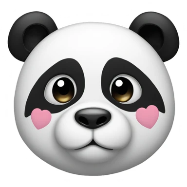 Panda with heart eyes sticker
