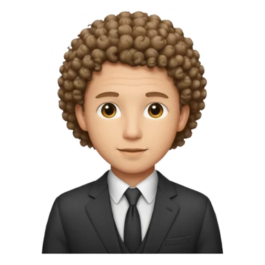curly-haired man in a suit sticker