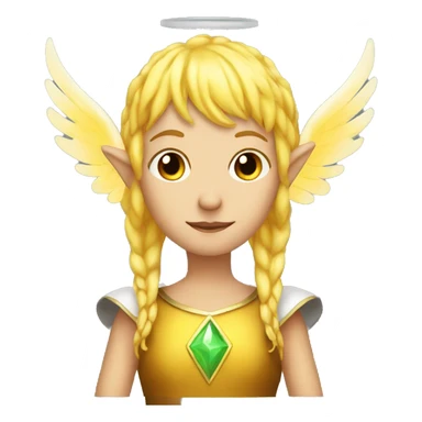 Yellow hair elf with angel halo made of fire sticker