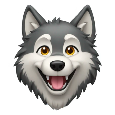 Happy wolf, animated sticker
