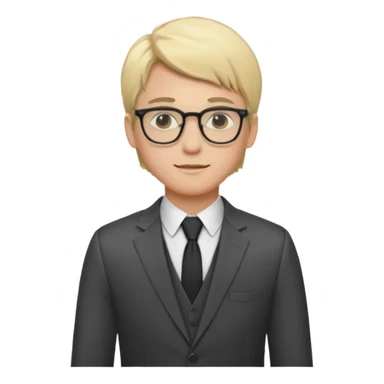 Light-haired man, with fair skin, dressed in a suit, young, with glasses, a trader, half-length shot sticker