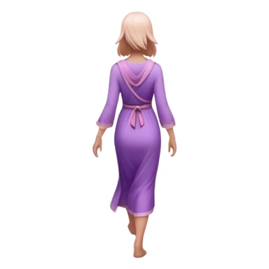 A small figure walks back across a foggy bridge, holding soft pink and purple orbs in each hand—symbolizing compassion and forgiveness. A gentle heart aura trails behind them, showing healing in motion. sticker